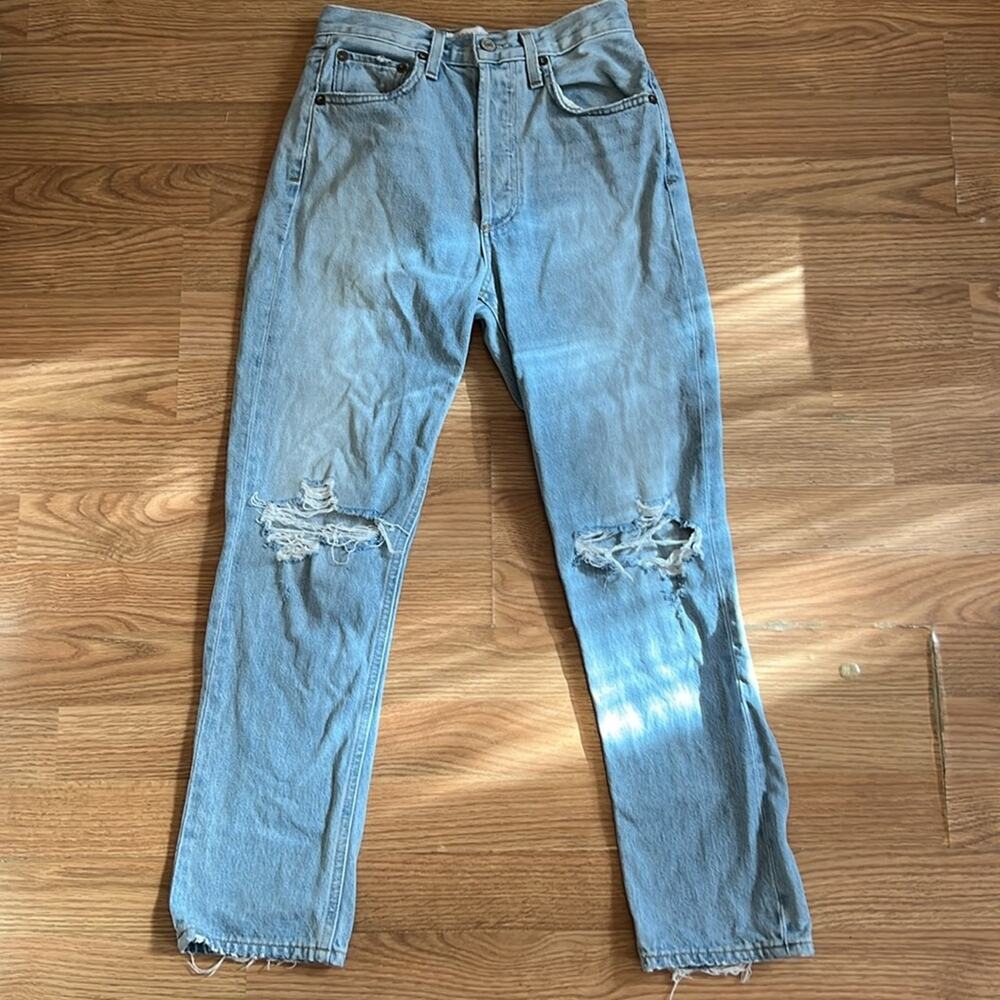 Agolde Riley High Rise Straight Crop Jeans - Picture 2 of 12